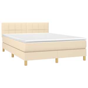Box spring postel s matrací krémová 140x190 cm textil - obrázek 3