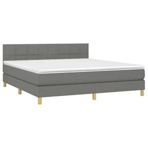 Box spring postel s matrací tmavě šedá 160x200 cm textil - obrázek 3