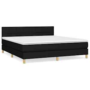 Box spring postel s matrací černá 160x200 cm textil - obrázek 2