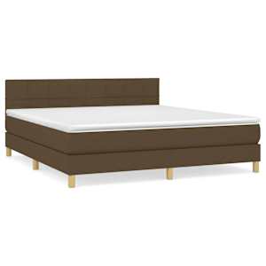 Box spring postel s matrací tmavě hnědá 160x200 cm textil - obrázek 2