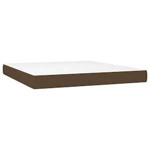 Box spring postelja z vzmetnico temno rjava 160x200 cm blago - slika 5