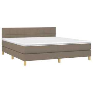 Box spring postel s matrací taupe 160x200 cm textil - obrázek 3