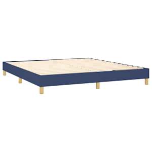 Box spring postelja z vzmetnico modra 160x200 cm blago - slika 4
