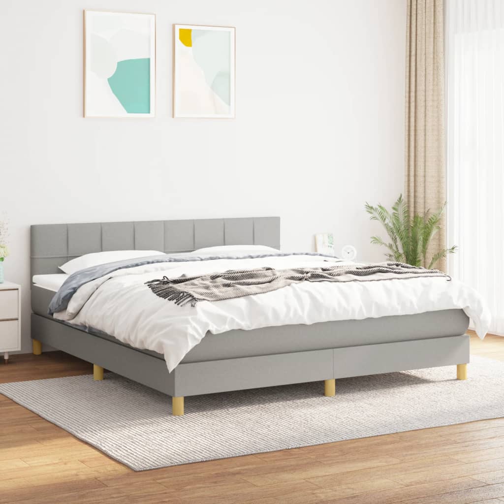  ΚΡΕΒΑΤΙ BOXSPRING ΜΕ ΣΤΡΩΜΑ ΑΝΟΙΧΤΟ ΓΚΡΙ 180X200 ΕΚ. ΥΦΑΣΜΑΤΙΝΟ V-3140633