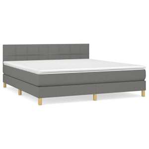 Box spring postel s matrací tmavě šedá 180x200 cm textil - obrázek 2