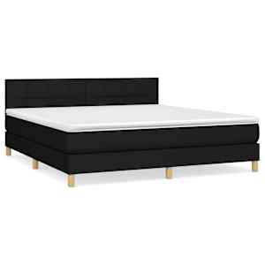 Box spring postel s matrací černá 180x200 cm textil - obrázek 2
