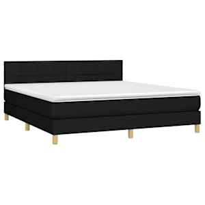 Box spring postel s matrací černá 180x200 cm textil - obrázek 3