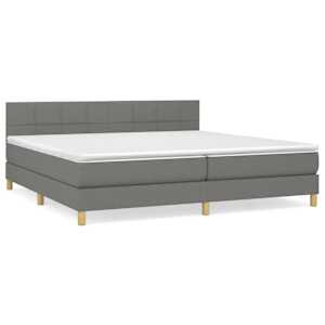 Box spring postel s matrací tmavě šedá 200x200 cm textil - obrázek 2