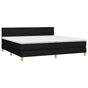 Box spring postel s matrací černá 200x200 cm textil - obrázek 3