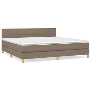 Box spring postel s matrací taupe 200x200 cm textil - obrázek 2