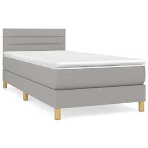 Box spring postel s matrací světle šedá 90x190 cm textil - obrázek 2