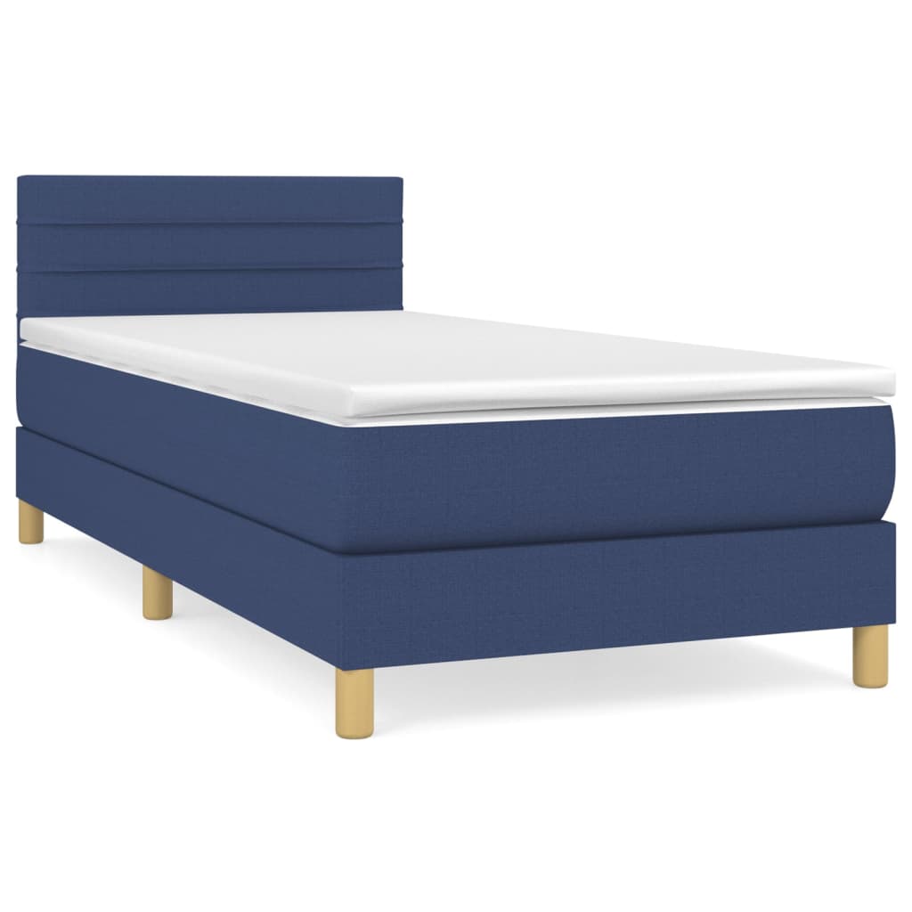 Thumbnail - vidaXL Boxspringbett mit Matratze Blau 90x190 cm Stoff