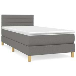 Box spring postel s matrací tmavě šedá 90x200 cm textil - obrázek 2