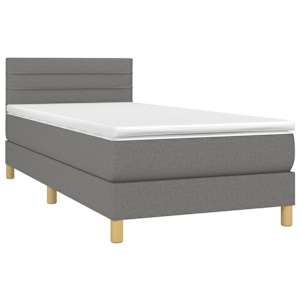 Box spring postel s matrací tmavě šedá 90x200 cm textil - obrázek 3