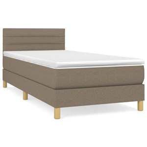 Box spring postelja z vzmetnico taupe 100x200 cm blago - slika 2