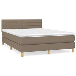 Box spring postelja z vzmetnico taupe 140x190 cm blago - slika 2