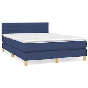 Box spring postel s matrací modrá 140x190 cm textil - obrázek 2