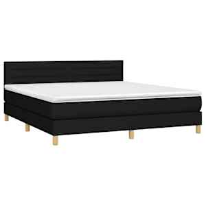 Box spring postel s matrací černá 180x200 cm textil - obrázek 3