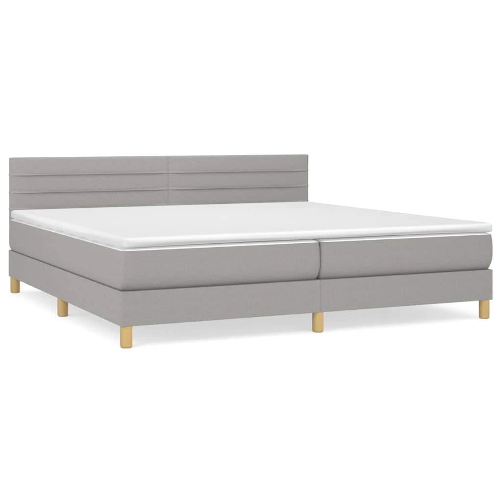 Thumbnail - vidaXL Boxspringbett mit Matratze Hellgrau 200x200 cm Stoff