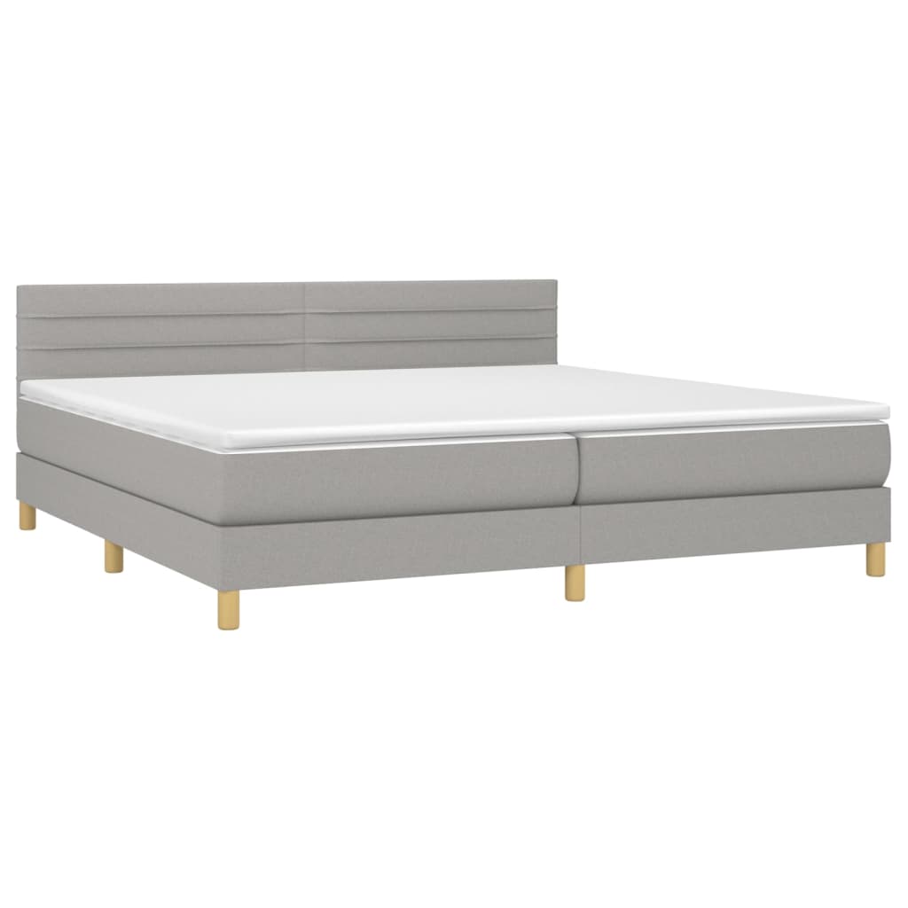 Thumbnail - vidaXL Boxspringbett mit Matratze Hellgrau 200x200 cm Stoff