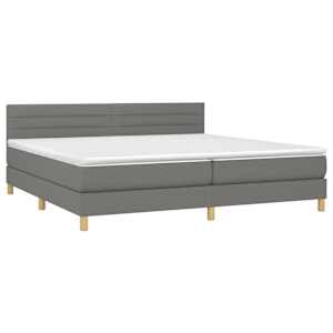 Box spring postel s matrací tmavě šedá 200x200 cm textil - obrázek 3