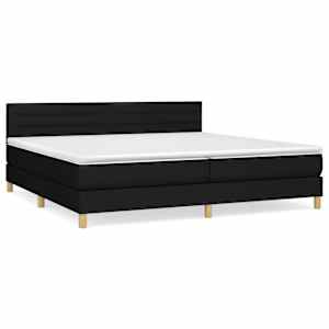 Box spring postel s matrací černá 200x200 cm textil - obrázek 2