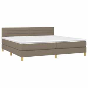 Box spring postel s matrací taupe 200x200 cm textil - obrázek 3