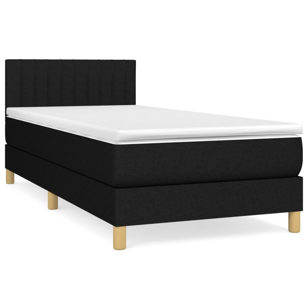 Thumbnail - vidaXL Boxspringbett mit Matratze Schwarz 90x190 cm Stoff
