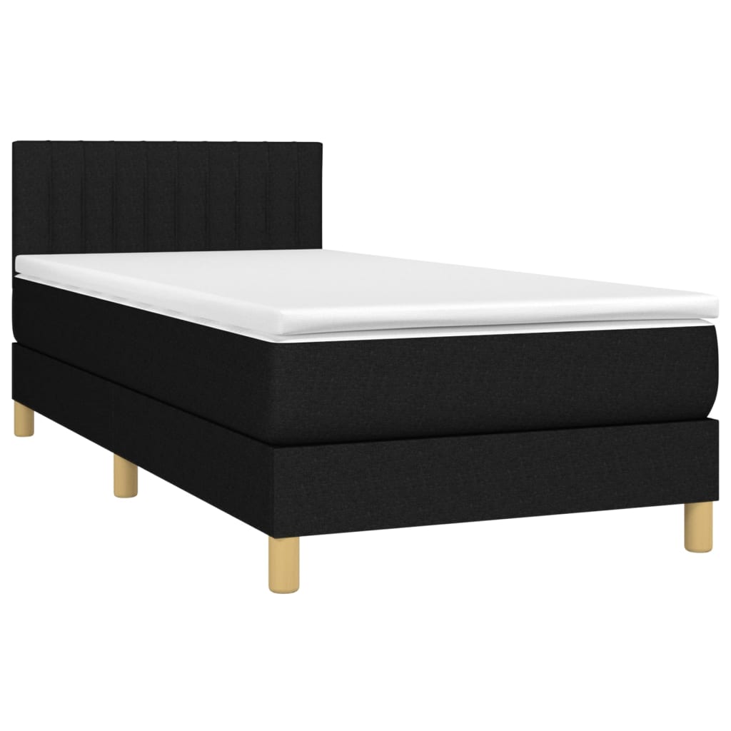 Thumbnail - vidaXL Boxspringbett mit Matratze Schwarz 90x190 cm Stoff