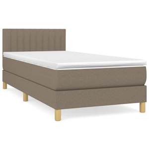 Box spring postel s matrací taupe 90x190 cm textil - obrázek 2