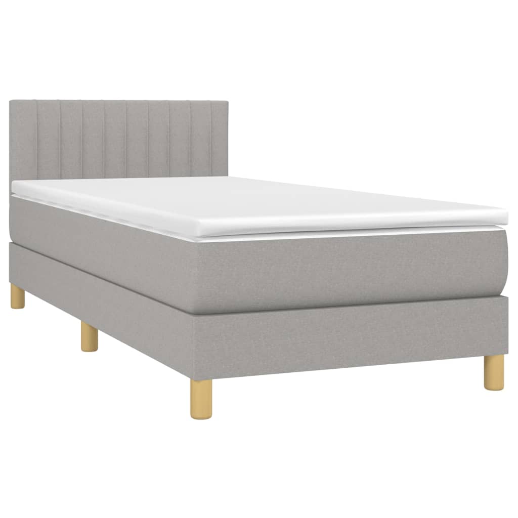 Thumbnail - vidaXL Boxspringbett mit Matratze Hellgrau 100x200 cm Stoff