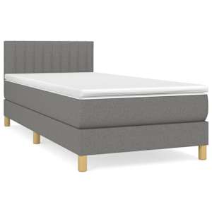 Box spring postel s matrací tmavě šedá 100 x 200 cm textil - obrázek 2