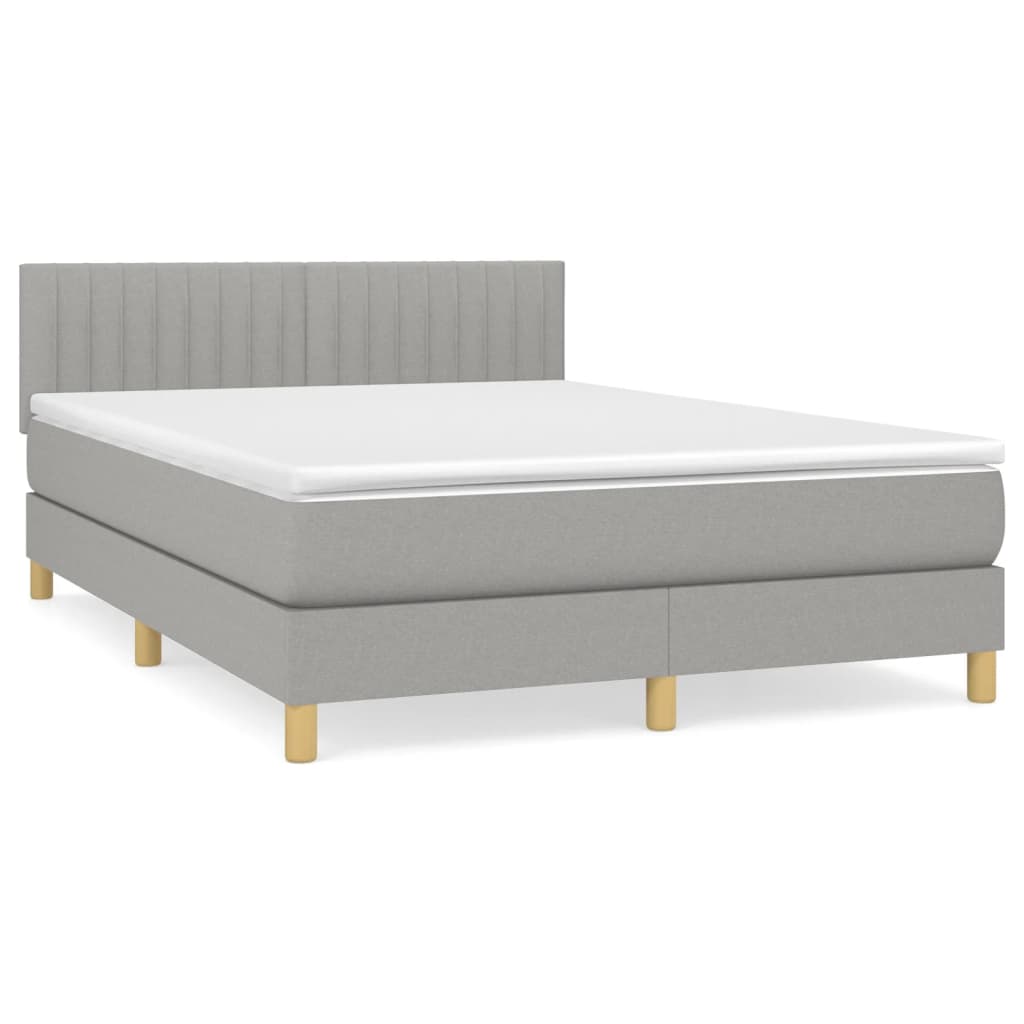 Thumbnail - vidaXL Boxspringbett mit Matratze Hellgrau 140x190 cm Stoff