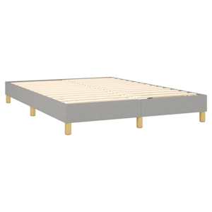 Box spring posteljni z vzmetnico svetlo siv 140x190 cm blago - slika 4