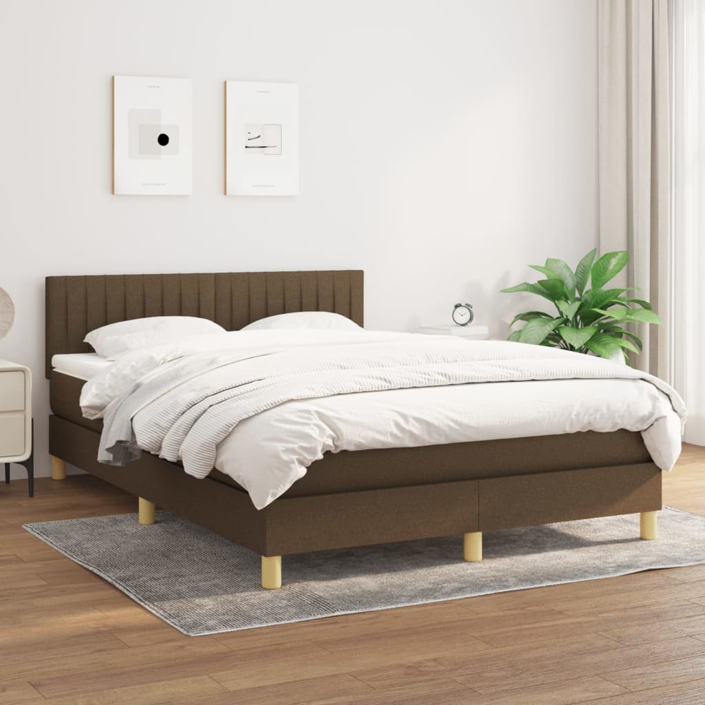  ΚΡΕΒΑΤΙ BOXSPRING ΜΕ ΣΤΡΩΜΑ ΣΚΟΥΡΟ ΚΑΦΕ 140X190 ΕΚ. ΥΦΑΣΜΑΤΙΝΟ V-3140772