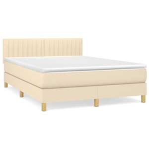 Box spring postel s matrací krémová 140x190 cm textil - obrázek 2