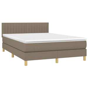 Box spring postelja z vzmetnico taupe 140x200 cm blago - slika 3
