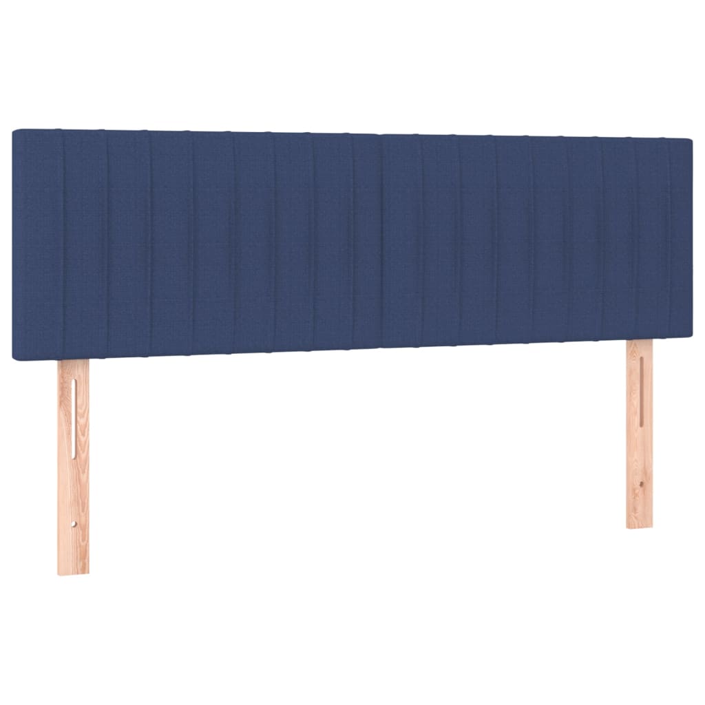 kék szövet rugós ágy matraccal 140 x 200 cm