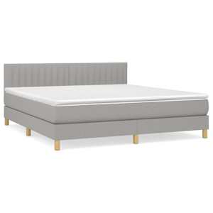 Box spring postel s matrací světle šedá 160 x 200 cm textil - obrázek 2
