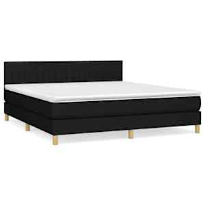 Box spring postel s matrací černá 160x200 cm textil - obrázek 2