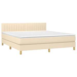 Box spring postel s matrací krémová 160x200 cm textil - obrázek 3