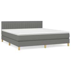 Box spring postel s matrací tmavě šedá 180x200 cm textil - obrázek 2