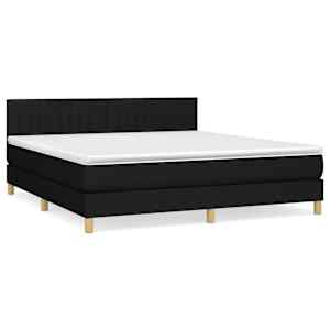 Box spring postel s matrací černá 180x200 cm textil - obrázek 2