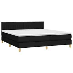 Box spring postel s matrací černá 180x200 cm textil - obrázek 3