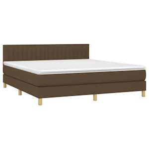 Box spring postel s matrací tmavě hnědá 180x200 cm textil - obrázek 3