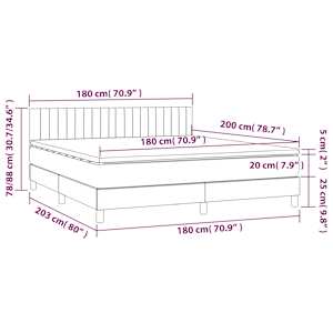 Box spring postel s matrací krémová 180x200 cm textil - obrázek 7