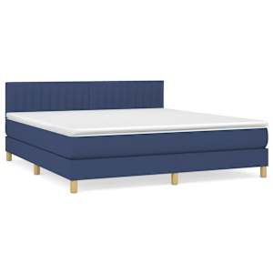 Box spring postel s matrací modrá 180x200 cm textil - obrázek 2