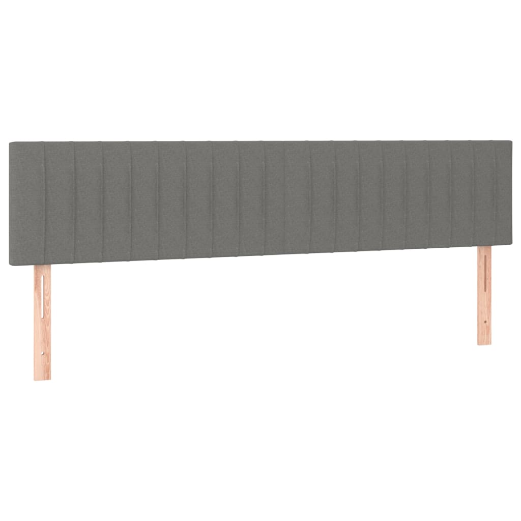 Box spring postelja z vzmetnico temno siva 200x200 cm blago