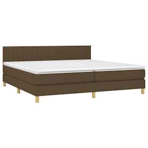 Box spring postel s matrací tmavě hnědá 200x200 cm textil - obrázek 3