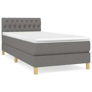 Box spring postel s matrací tmavě šedá 80 x 200 cm textil - obrázek 2